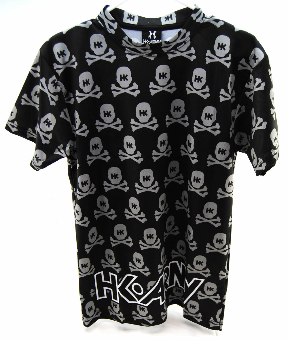 HK Army Paintball Dry Fit T-Shirt All Over Black/Grey Small S NEW Free Shipping