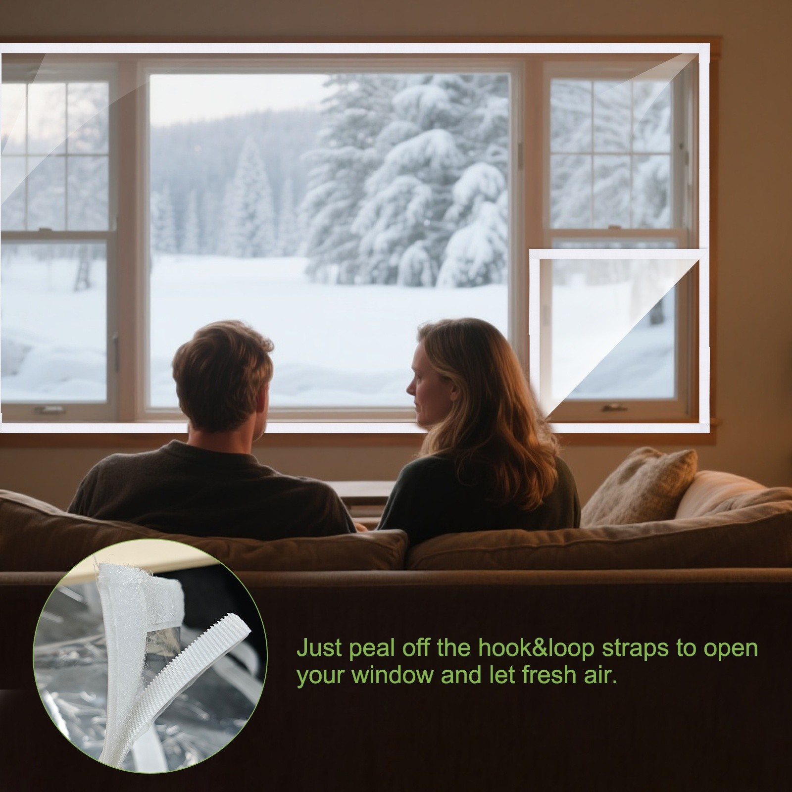 87" x 63" Window Insulation Kit Clear Plastic Window Covering Black