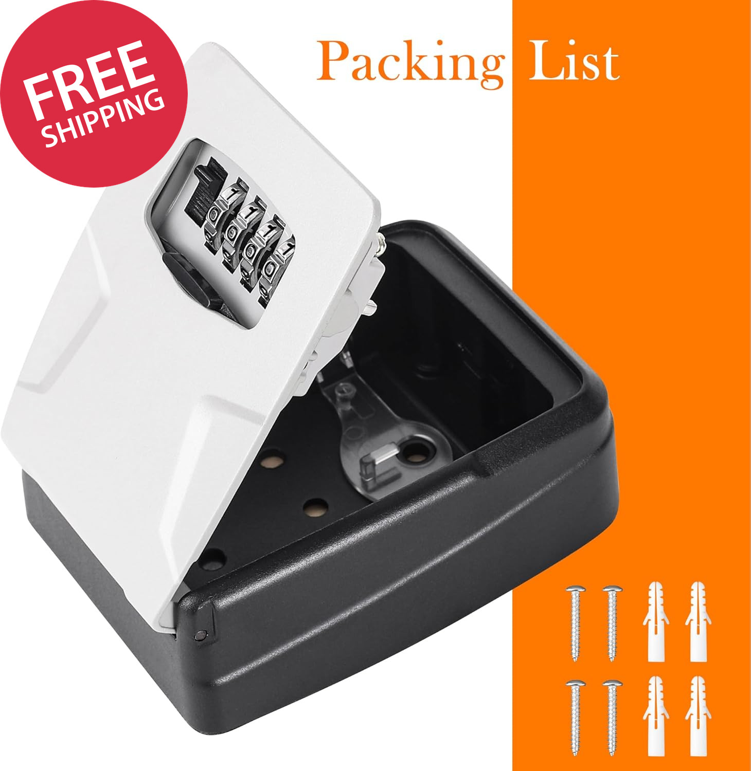Outdoor Key Lock Box Wall Mounted 5 Key Security Storage Combination Lock