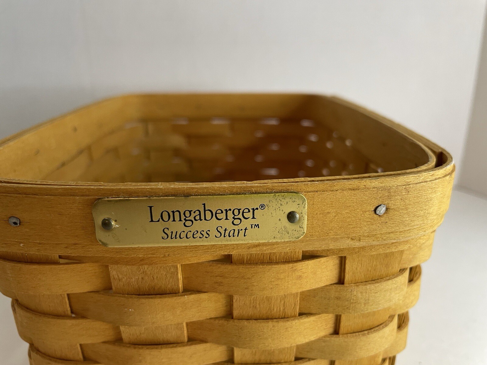 Longaberger 2000 Address Success Start Basket And Protector Set EUC