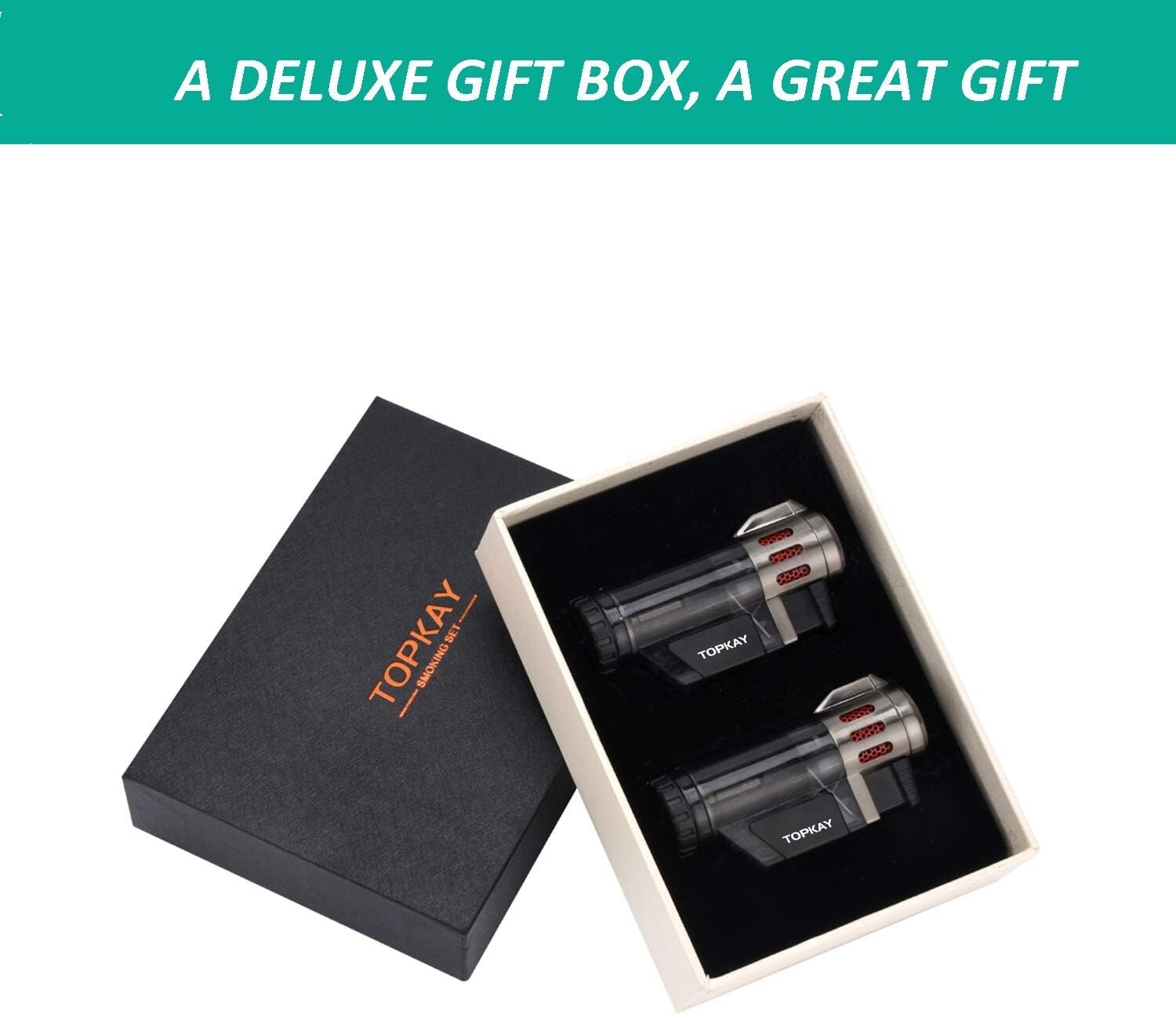 Refillable Triple Jet Torch Lighters - Windproof and Convenient, Gift Set 2 Pack