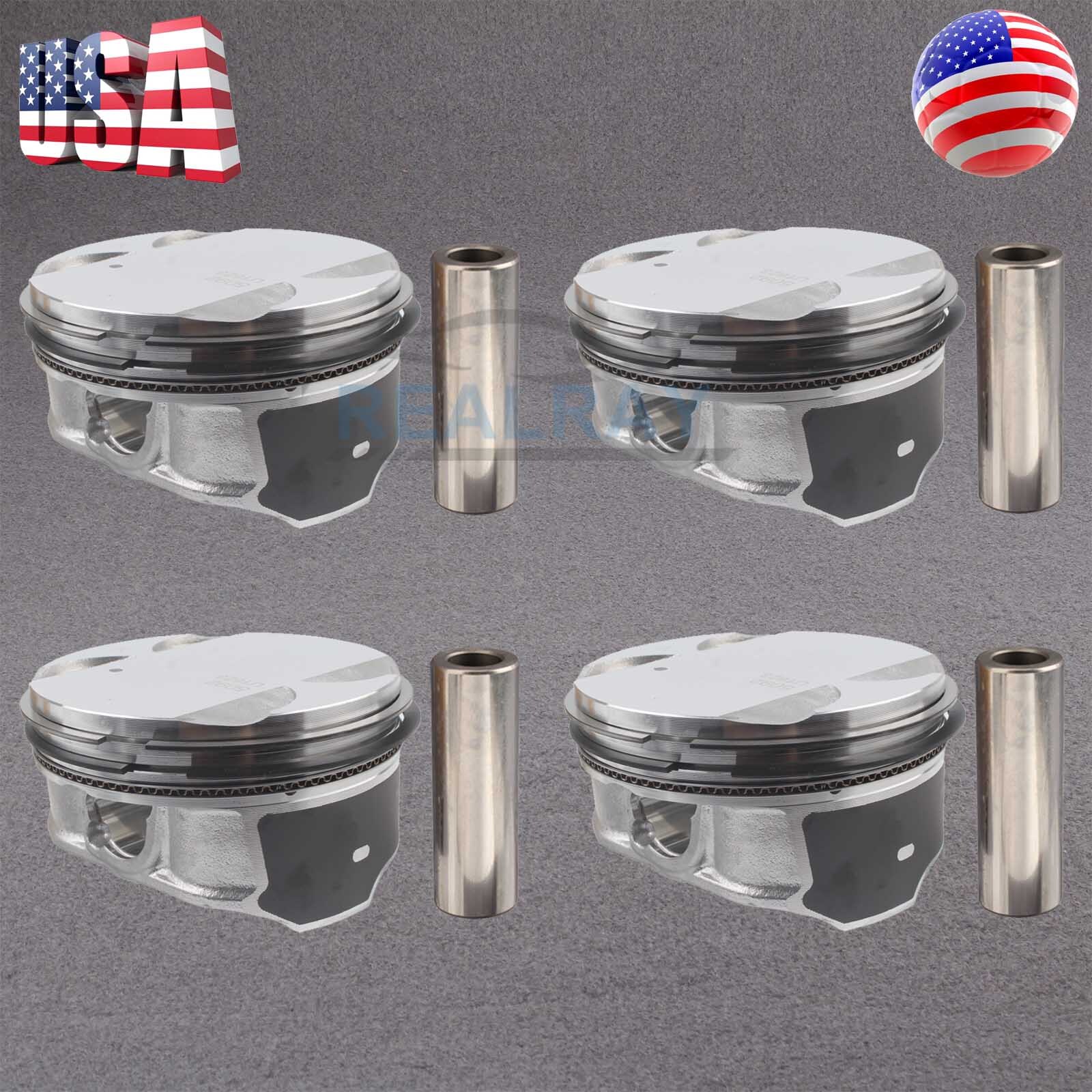 4 Engine Piston & Rings Kit For 2010-2017 GMC Terrain 2.4L 12593744 12593745
