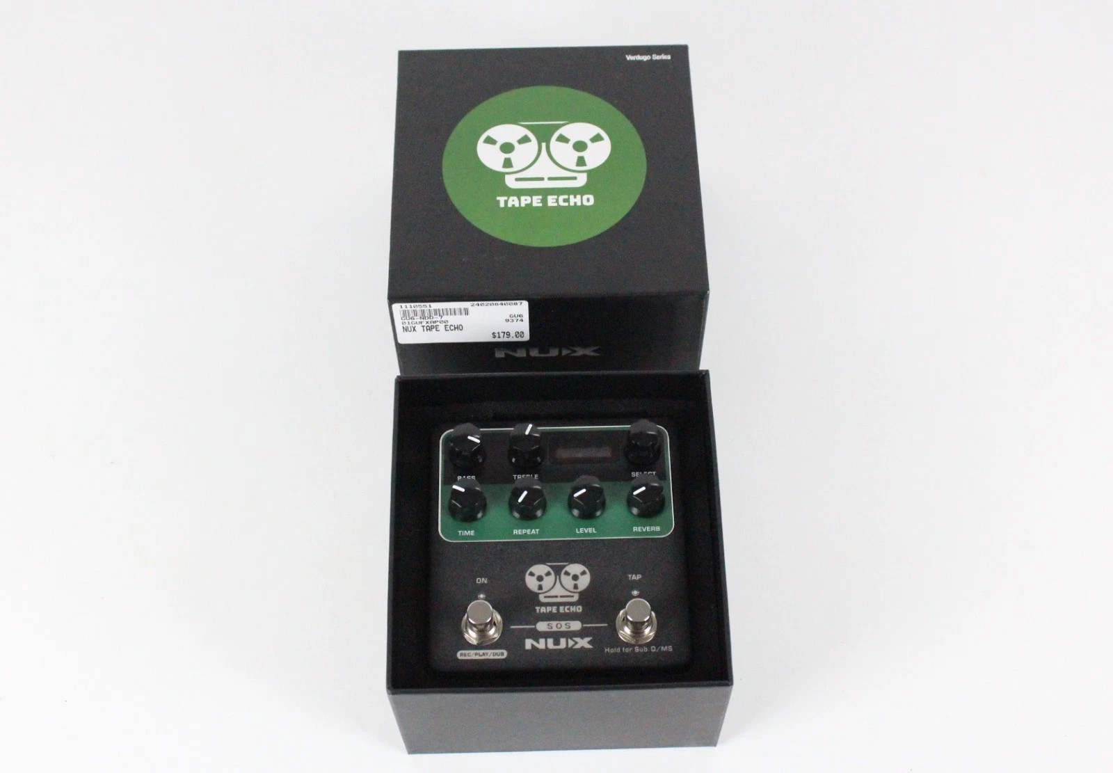 MINT NuX NDD-7 Tape Echo Black/Green w/Original BOX & Owners Manual