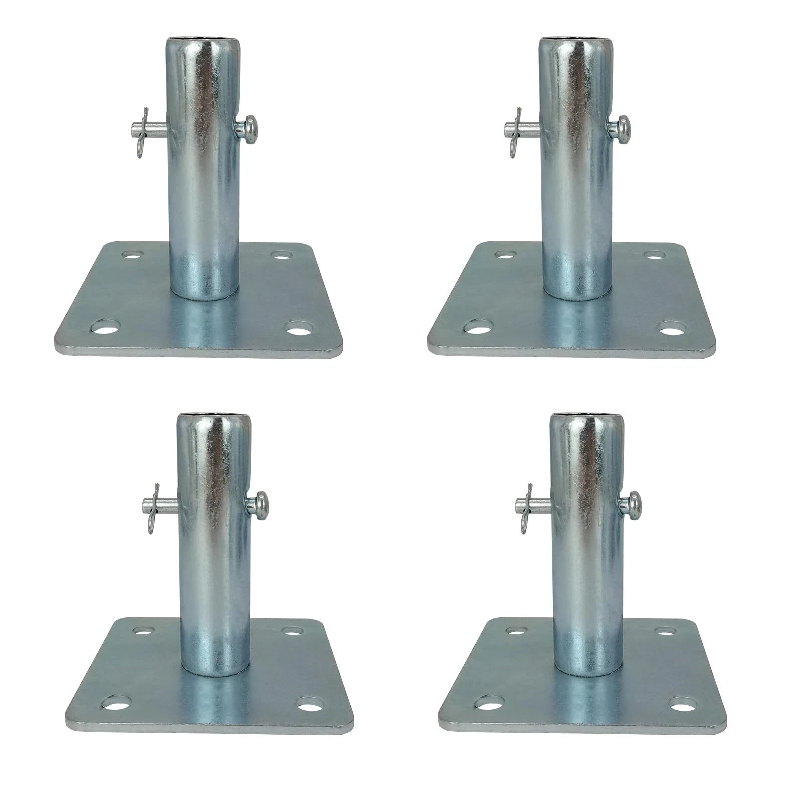 Galvanized Scaffold Base Plates with Pins for Baker Style Scaffolding, 4 PCS