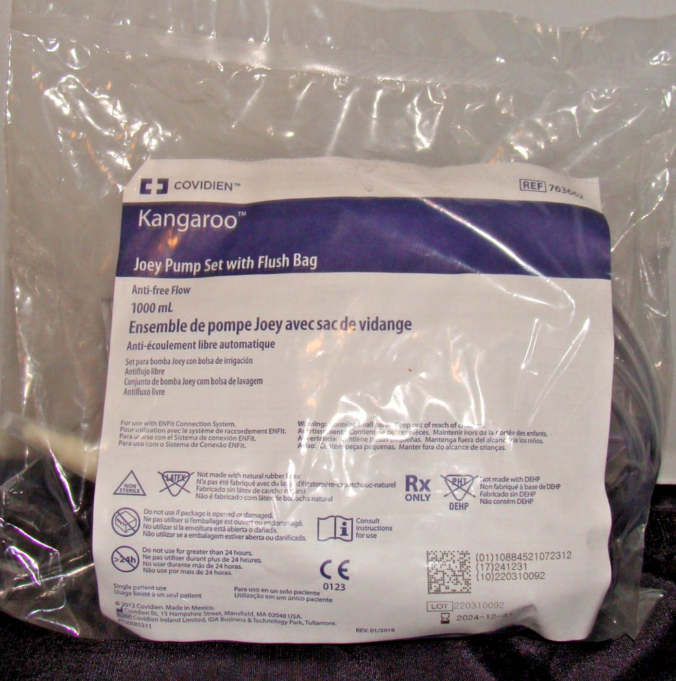 KANGAROO JOEY COVIDIEN EXTERNAL FEED/FLUSH BAG SET 1000ML