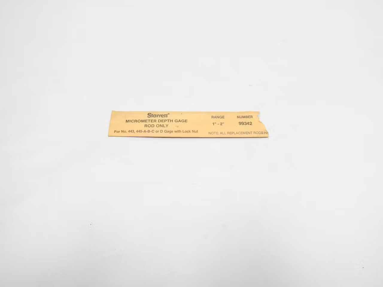Starrett 99342 Micrometer Depth Gage Rod 1in-2in