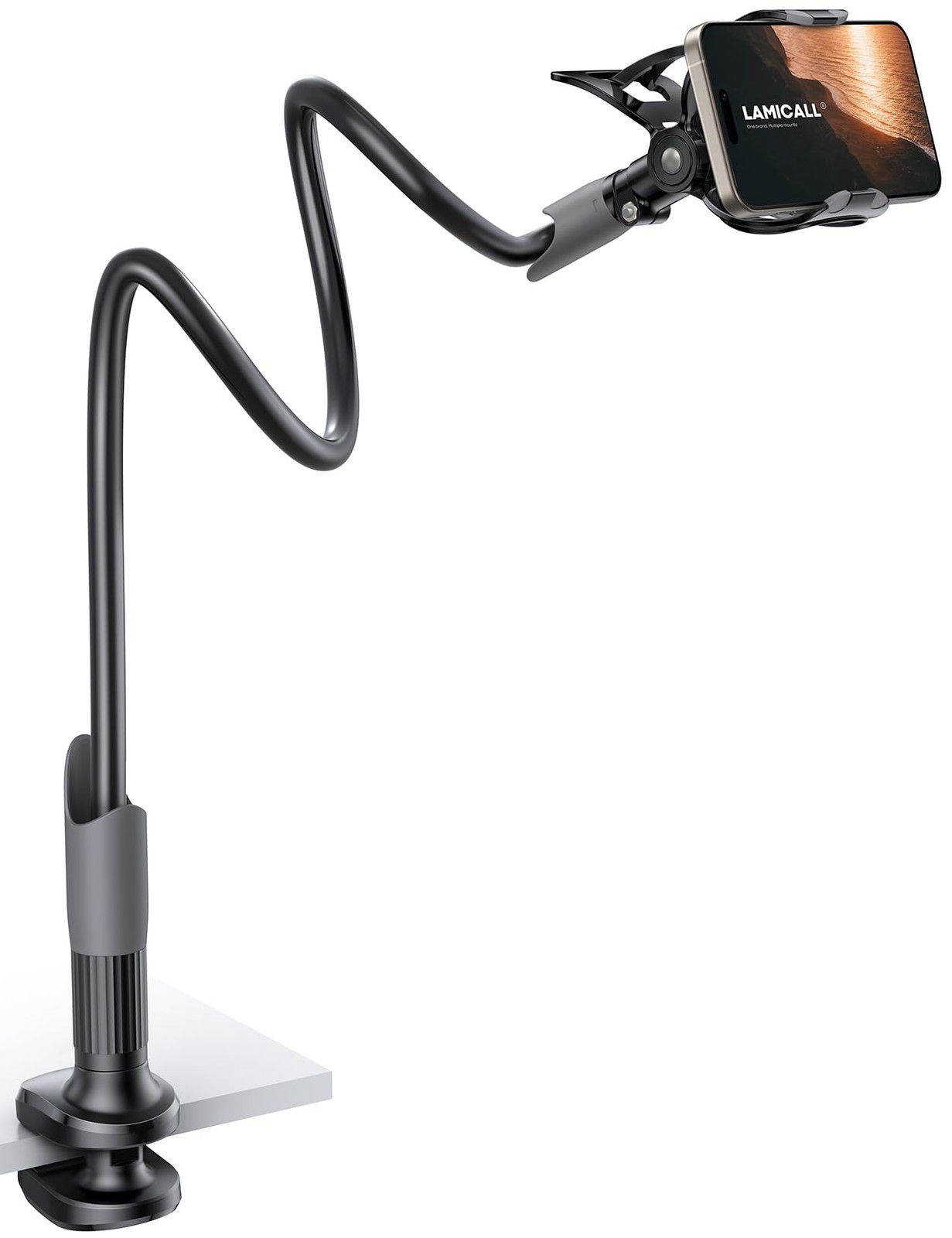 Lamicall Gooseneck Phone Holder for Bed - Cell Phone Mount Clamp Clip, Flexible