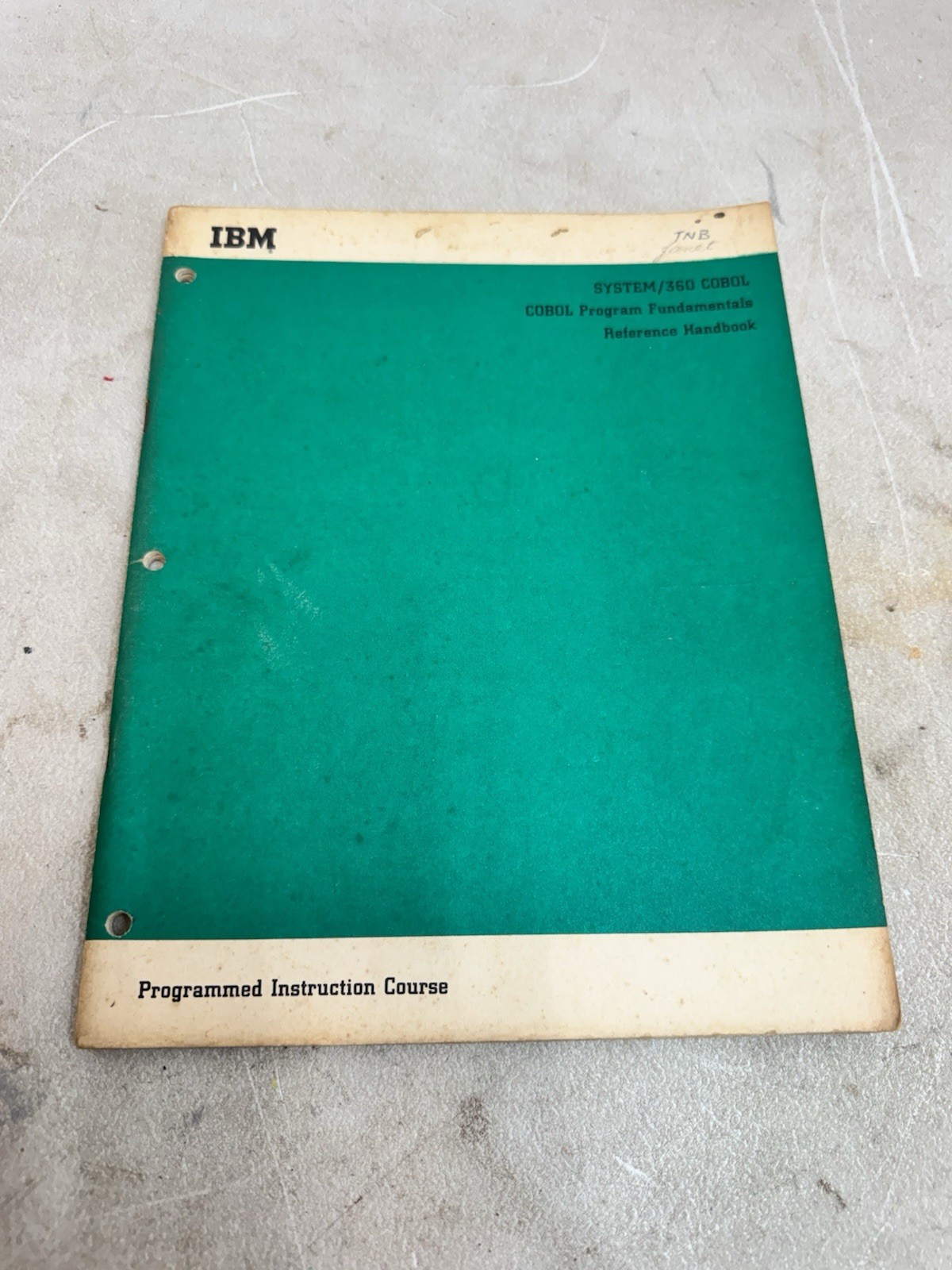 IBM System/360 COBOL Program Fundamentals Reference Handbook Vintage Manual