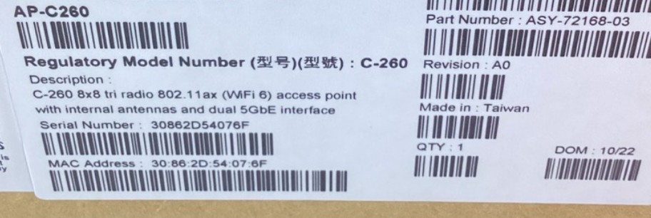 Arista AP-C260 Wireless Access Point - Wi-Fi 6