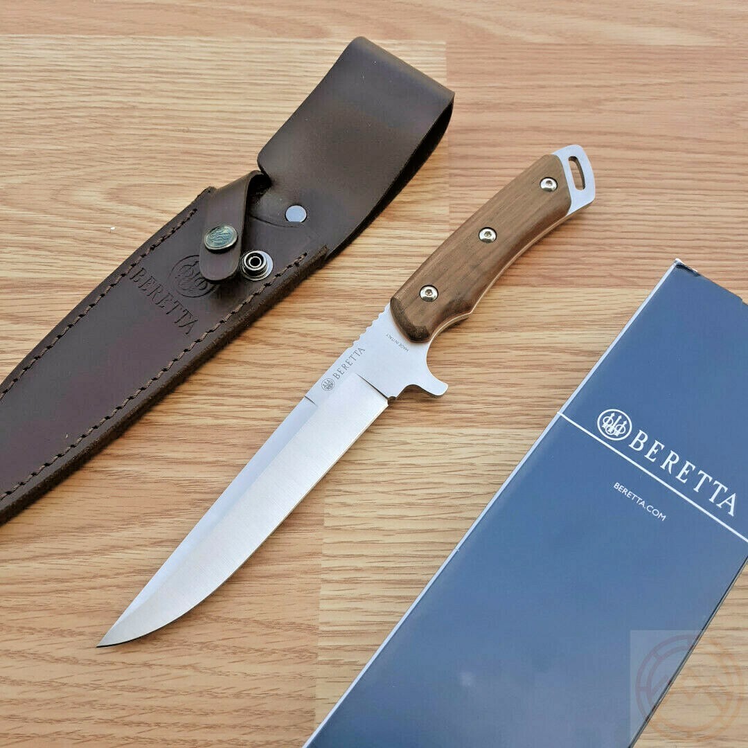 Beretta Oryx Fixed Knife 6.25" Satin 440 Steel Full Tang Blade Walnut Handle