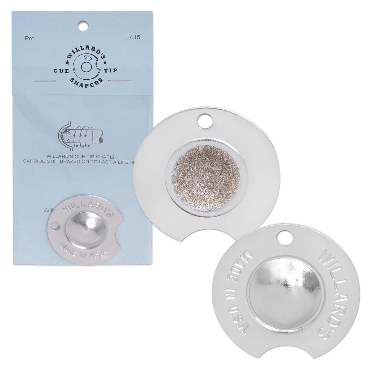 WILLARD'S Pool cue TIP SHAPER .415 inches Nickel radius