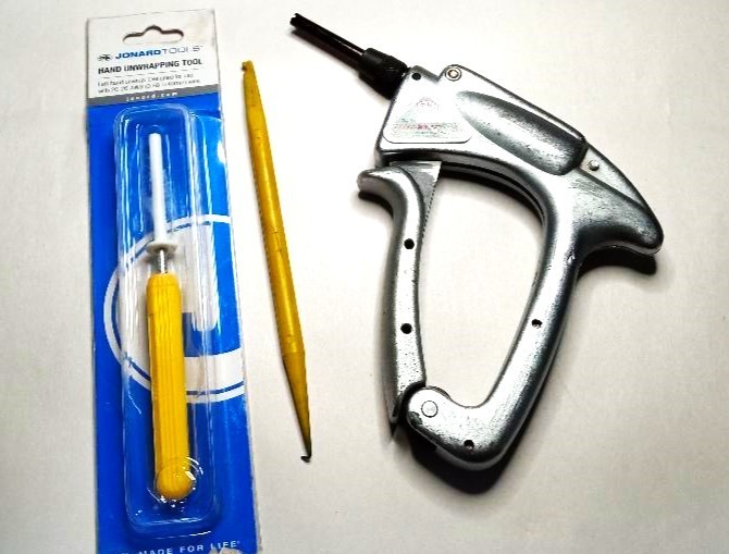 LOT OF 3: BELL SYSTEM- OK SPEED-WRAP TOOL, 20827 UNWRAPPER (NEW)  & L-HOOK PROBE