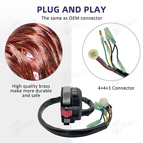 Left Handlebar Control Start Engine Run Off Headlight Switch for Yamaha Moto
