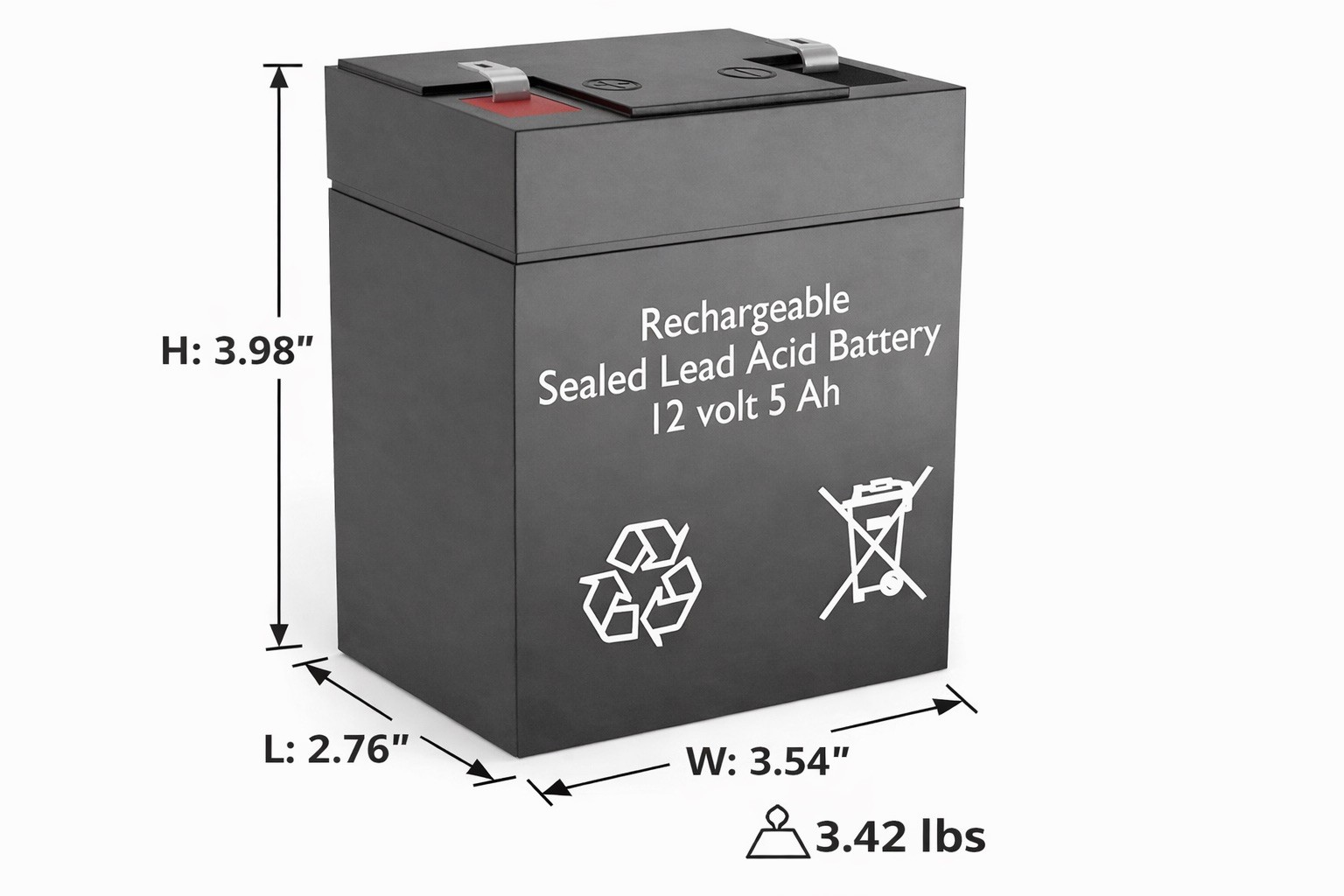 12v 5Ah Rechargeable Sealed Lead Acid (Rechargeable SLA) Battery