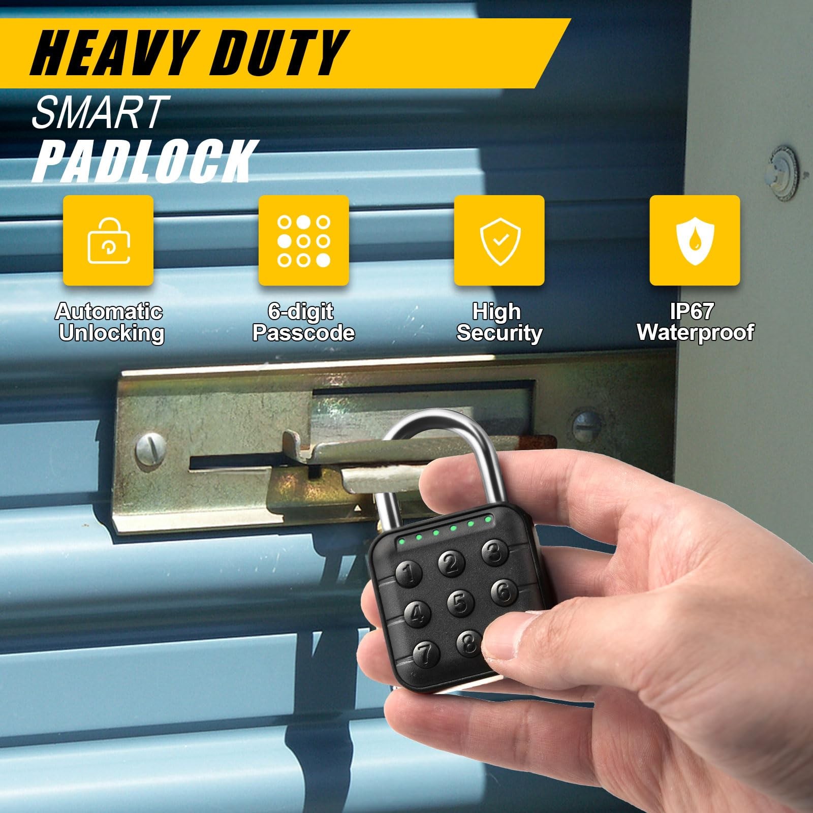 Delswin Combination Lock For - Lock Waterproof Smart Padlock For School