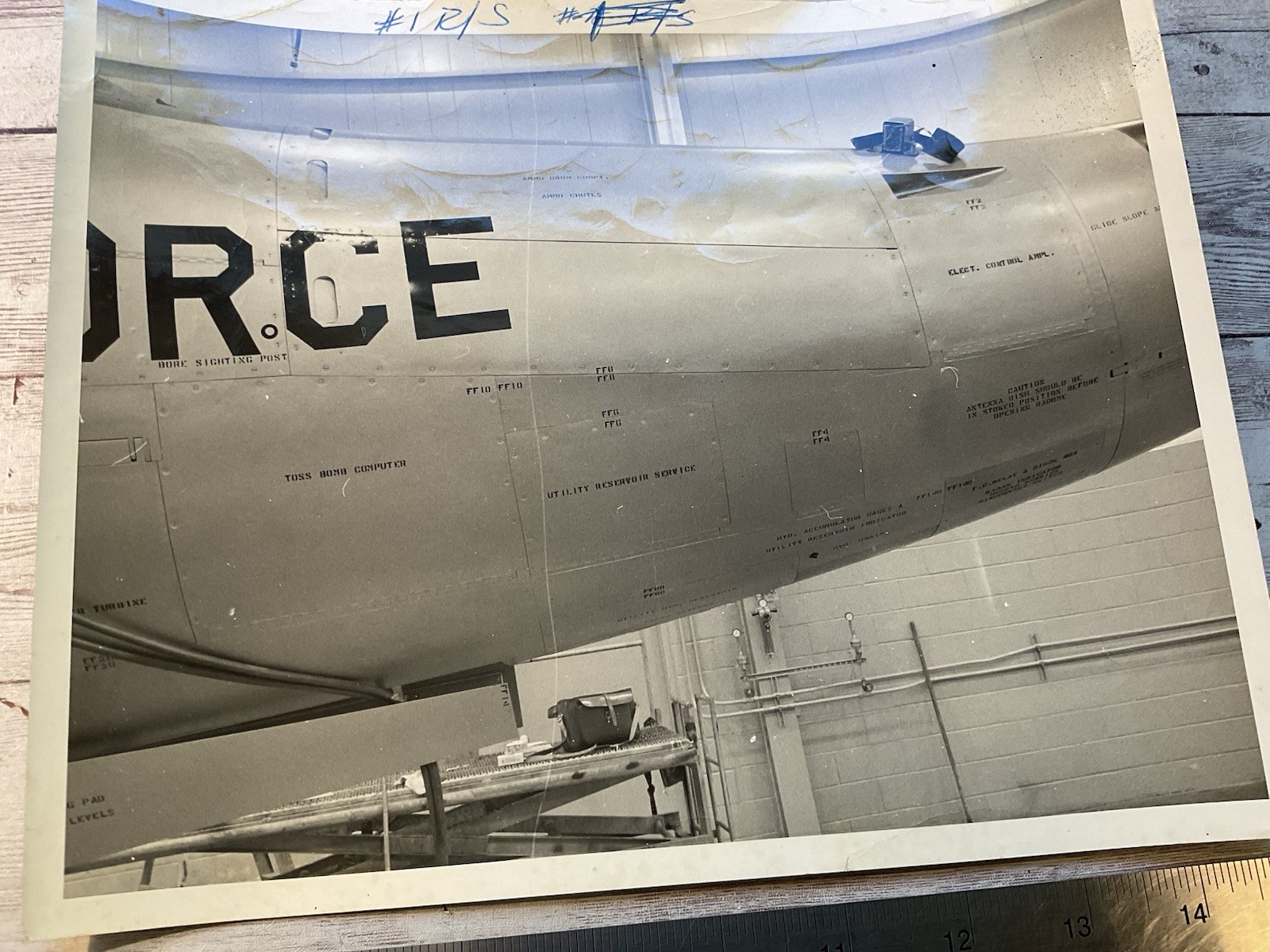 ORIGINAL VINTAGE REPUBLIC AVIATION FACTORY PHOTO F-105D CLOSEUP MARKINGS 7