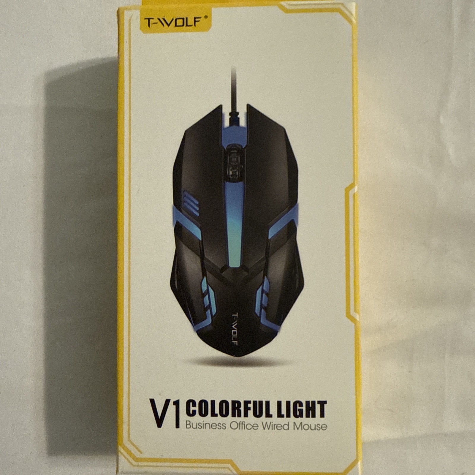 T-Wolf, V1 Colorful Light Business Office Wired Optical Mouse Stylish