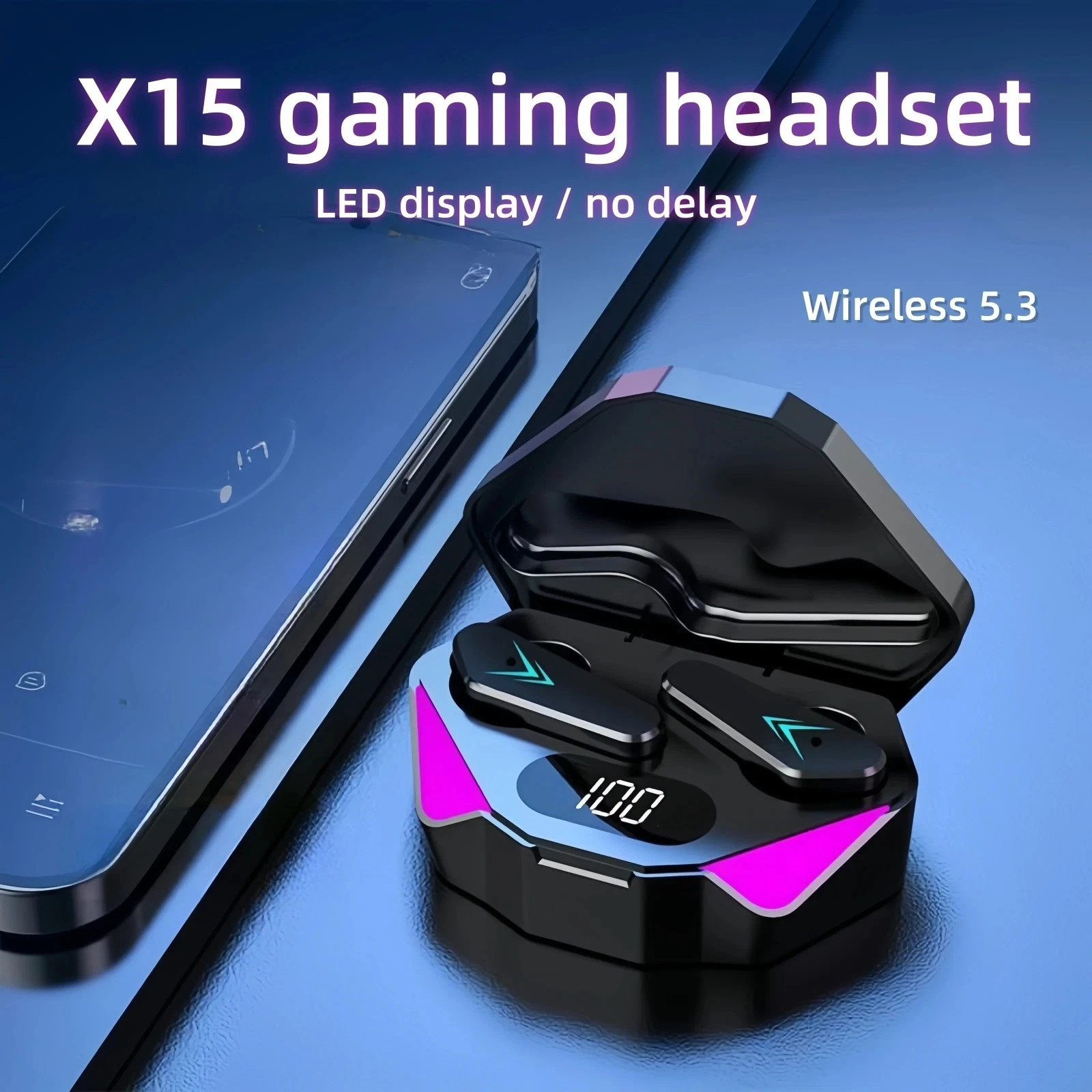 TWS Bluetooth Earbuds Waterproof Bluetooth 5.1 Headset Noise Cancelling Wireless