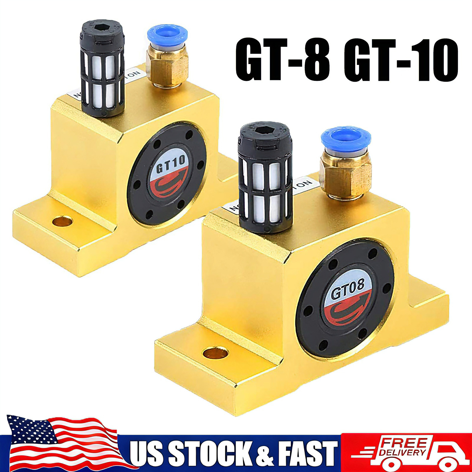 GT-8/10 Pneumatic Turbine Vibrators Silent Industrial Air Power Vibrator US
