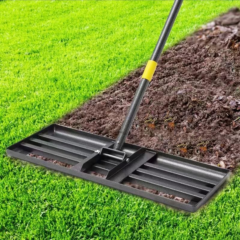 Lawn Leveling Rake, 30"x10" Levelawn Tool, 5FT Adjustable Handle Leveling Too...