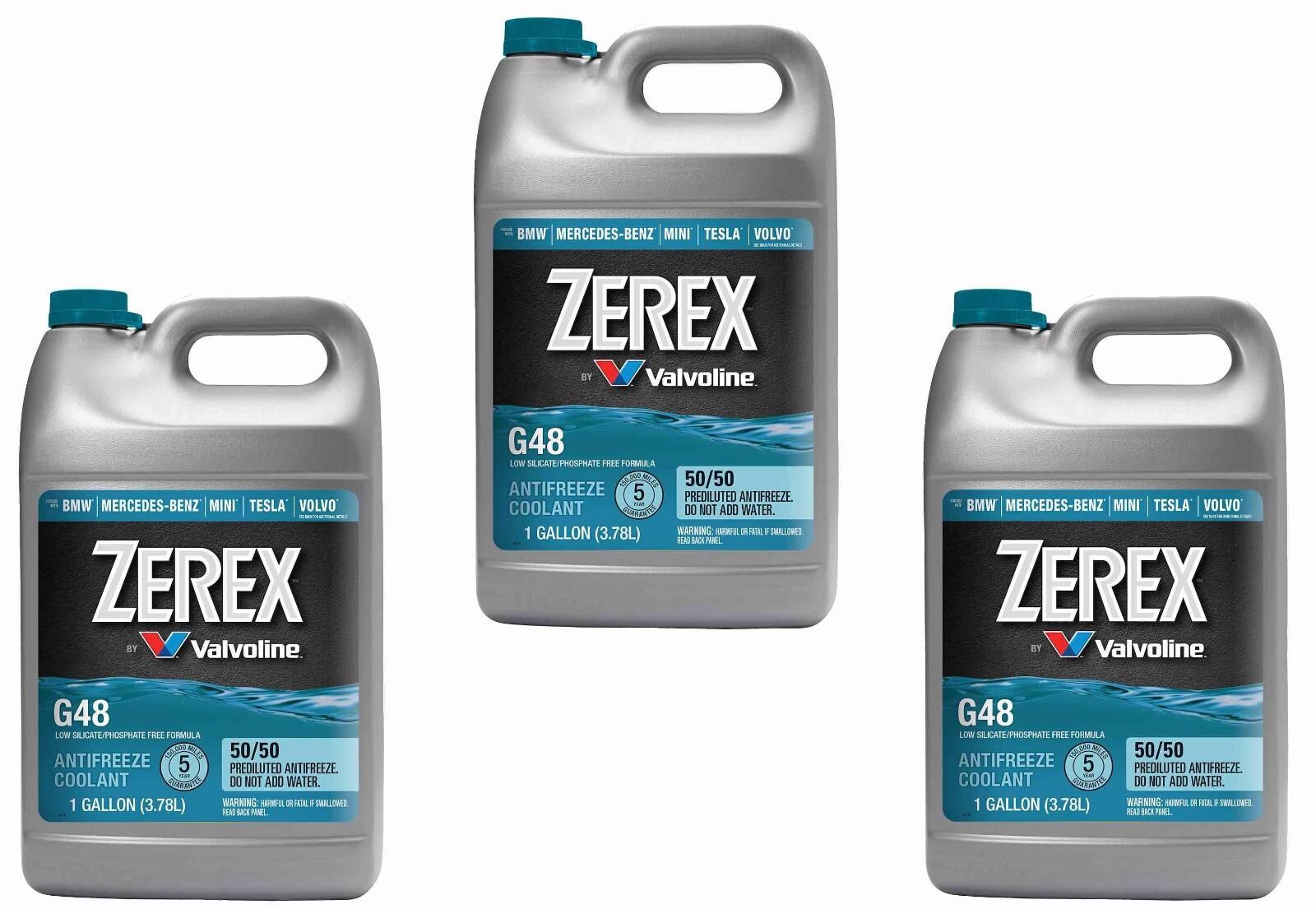 3 Gallon Engine Coolant/Antifreeze ZEREX G48 Formula BLUE 50/50 Pre-diluted HOAT