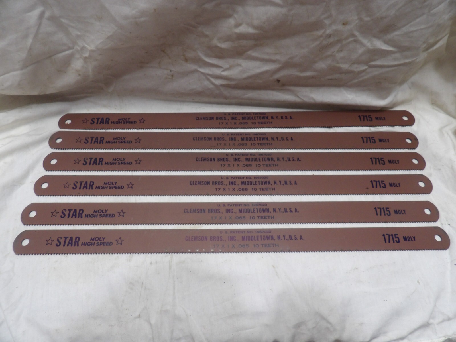 Clemson Brothers STAR Hacksaw Blades 17"X1"X.065 10 TPI USA (Qty of 6 Blades)
