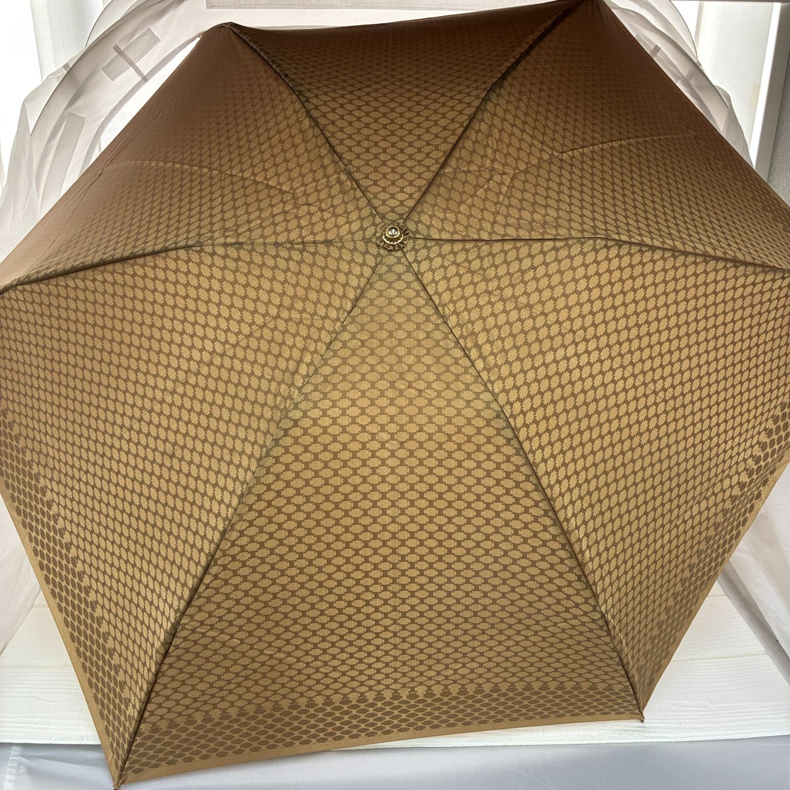 Celine Triomphe Folding Umbrella - Used Handle/Strap Scratches Polyester