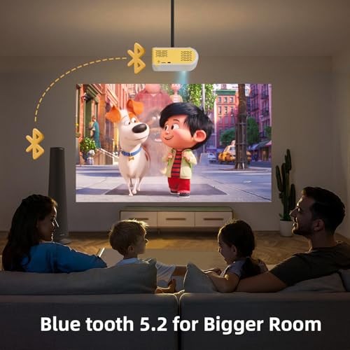 Mini Projector, Projector with WiFi and Bluetooth, 1080P Support Movie