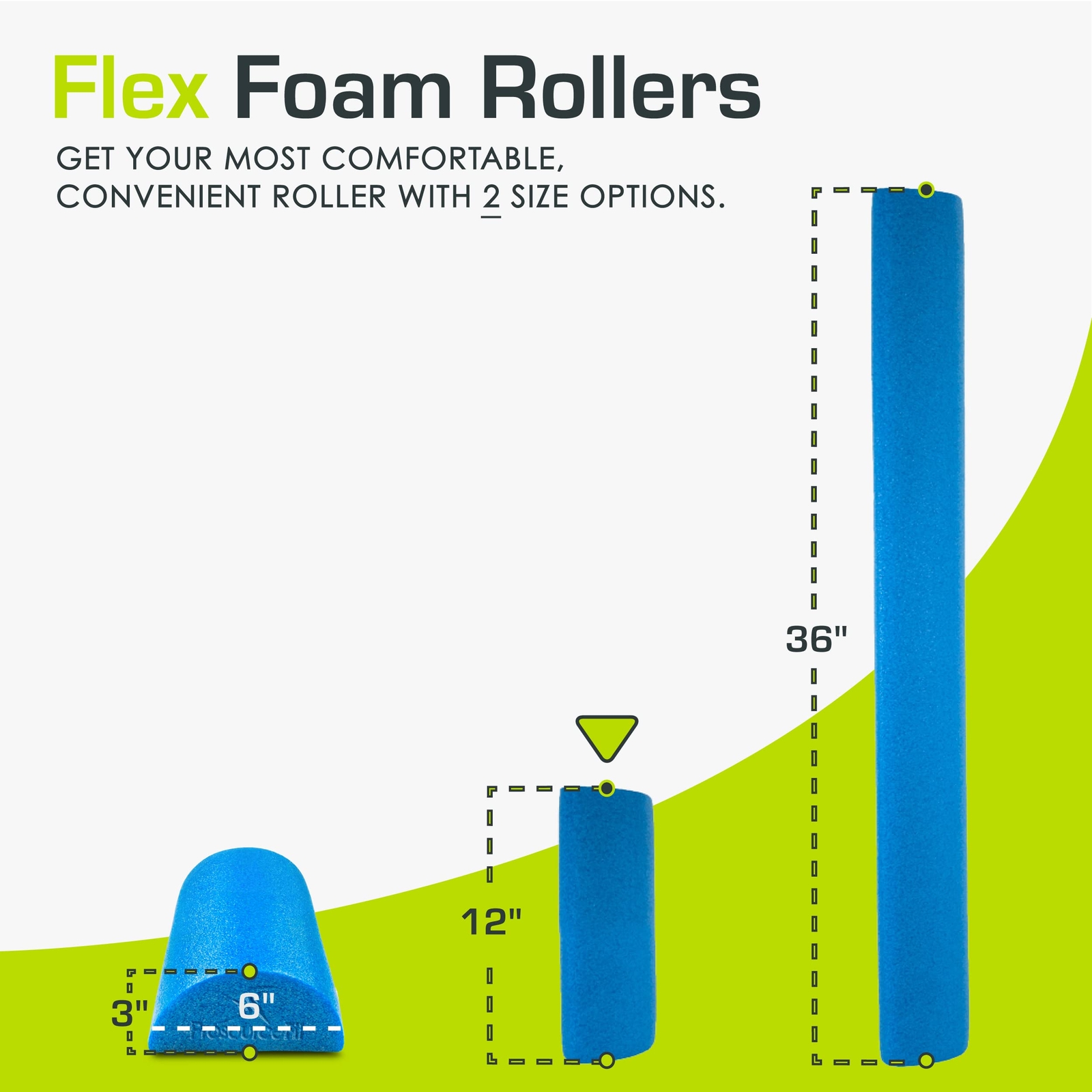 Flex Foam Rollers for Muscle Massage Physical Therapy Core & Balance Exercise...