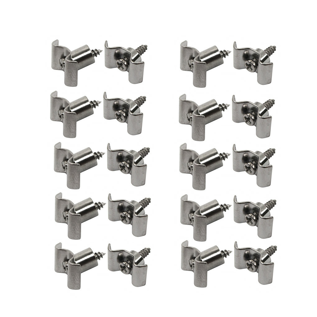 FLEOR 10 Pairs Chrome Guitar String Tree Guide String Retainers with Screws
