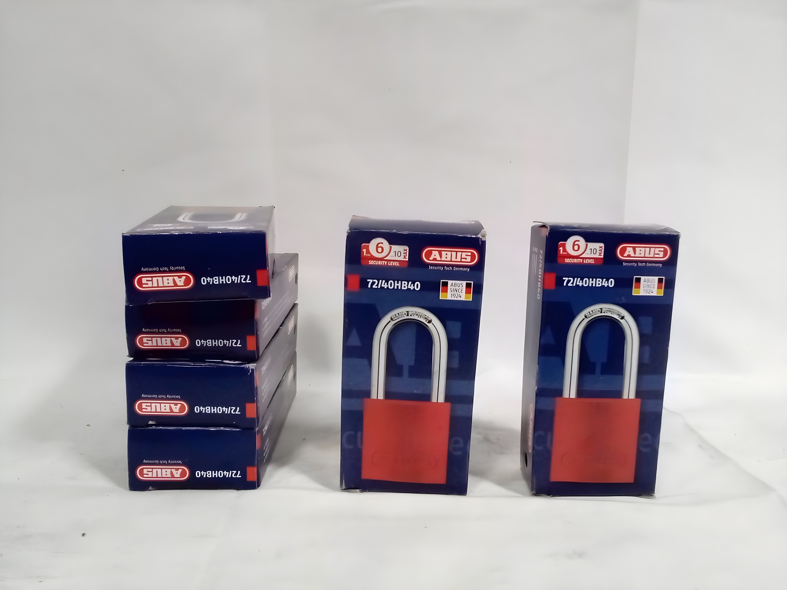 Lot of 6 ABUS 72/40HB40 Green Aluminum Lockout Padlocks with Keys