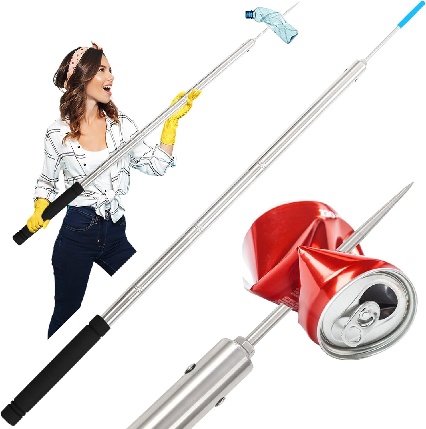 Frebuta Trash Picker Upper Grabber Extra Long62 Inch Trash Pickup Tool Heavy ...