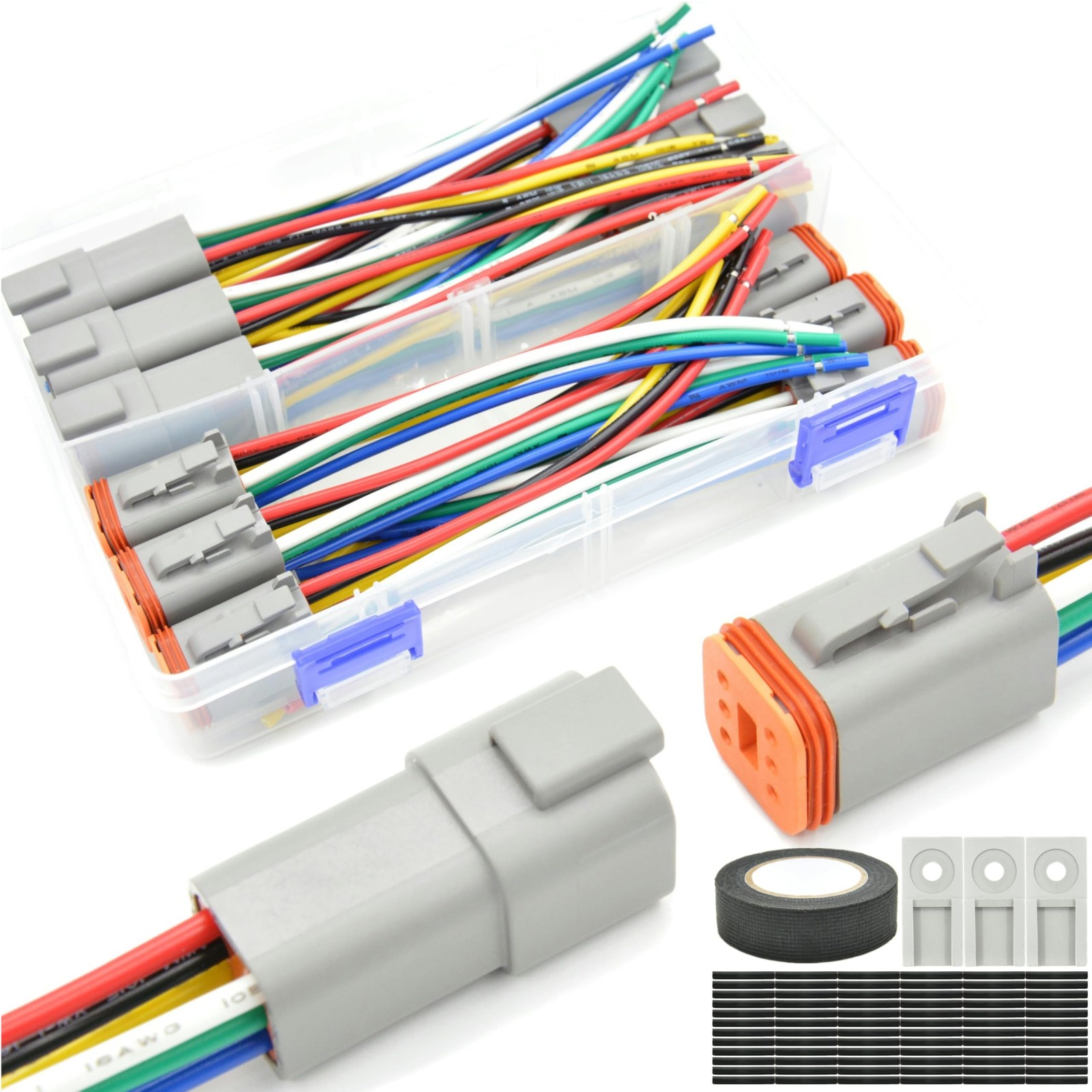 6 Set 6 Pin Waterproof Connector Automotive Electrical Butt DT Connector 16 A...