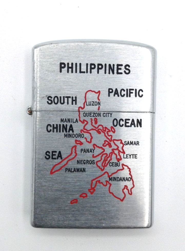 Vintage Konwal Super Lighter Philippines Map Japan Vietnam Souvenir Collectible