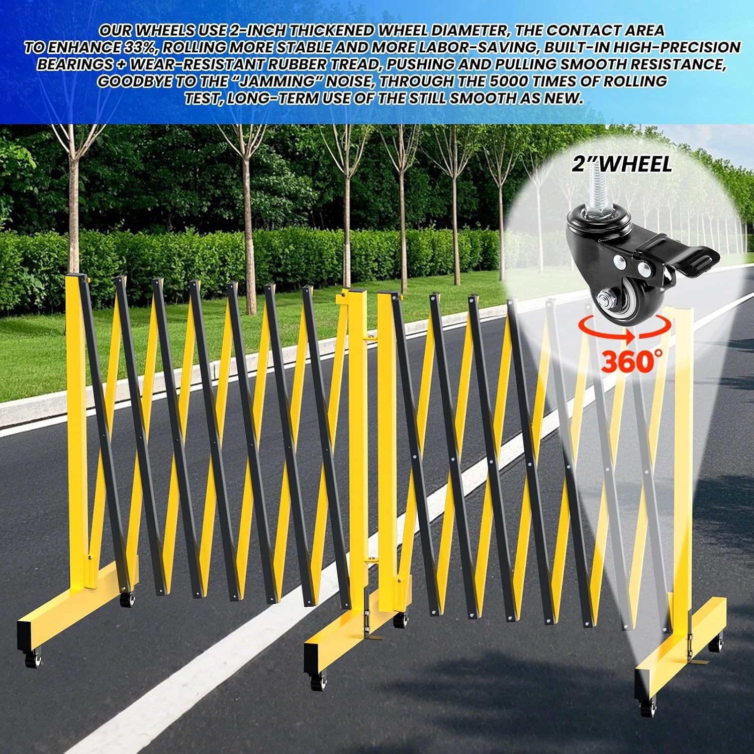 Adjustable 16.8FT Expandable Barricade - Perfect for Construction and Events
