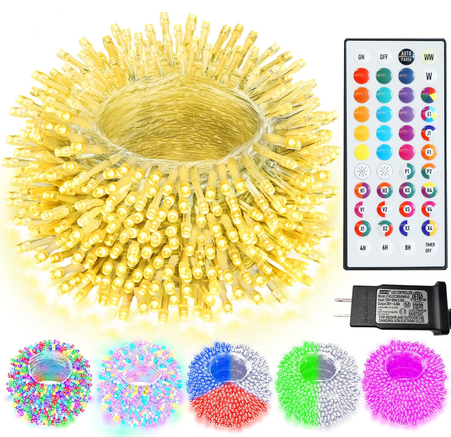 Color Changing Christmas String Lights with Remote, 35 Colors 66FT 200LED Str...