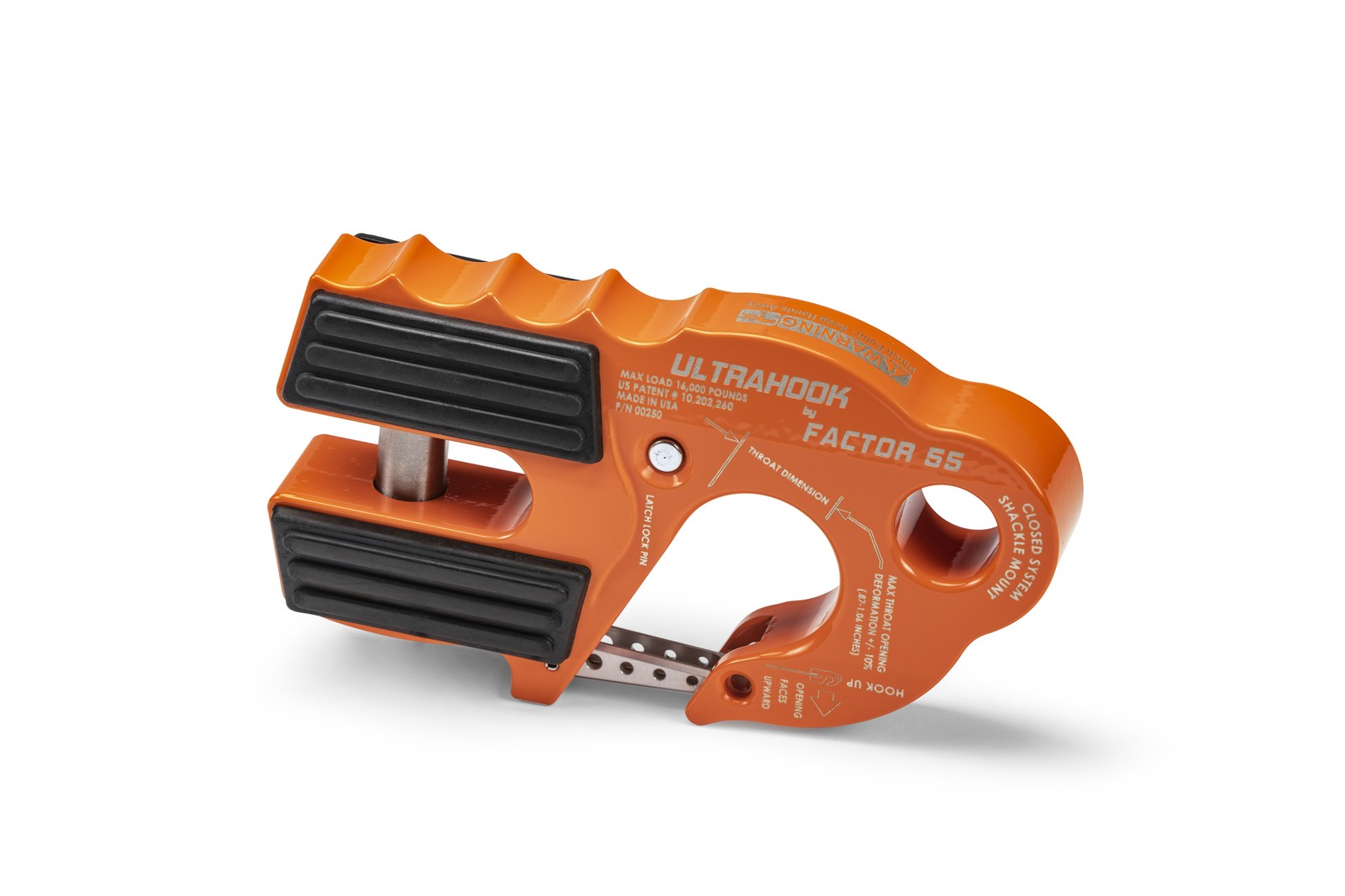 Factor-55 00250-07 ULTRAHOOK Winch HOOK w/SHACKLE Mount ORANGE