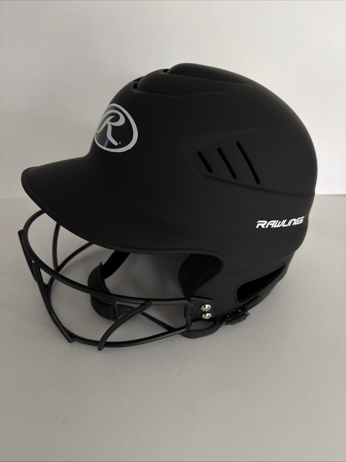 Rawlings Baseball Batting Helmets w/Mask & Chin Strap - 6.5"-7.5" - Black