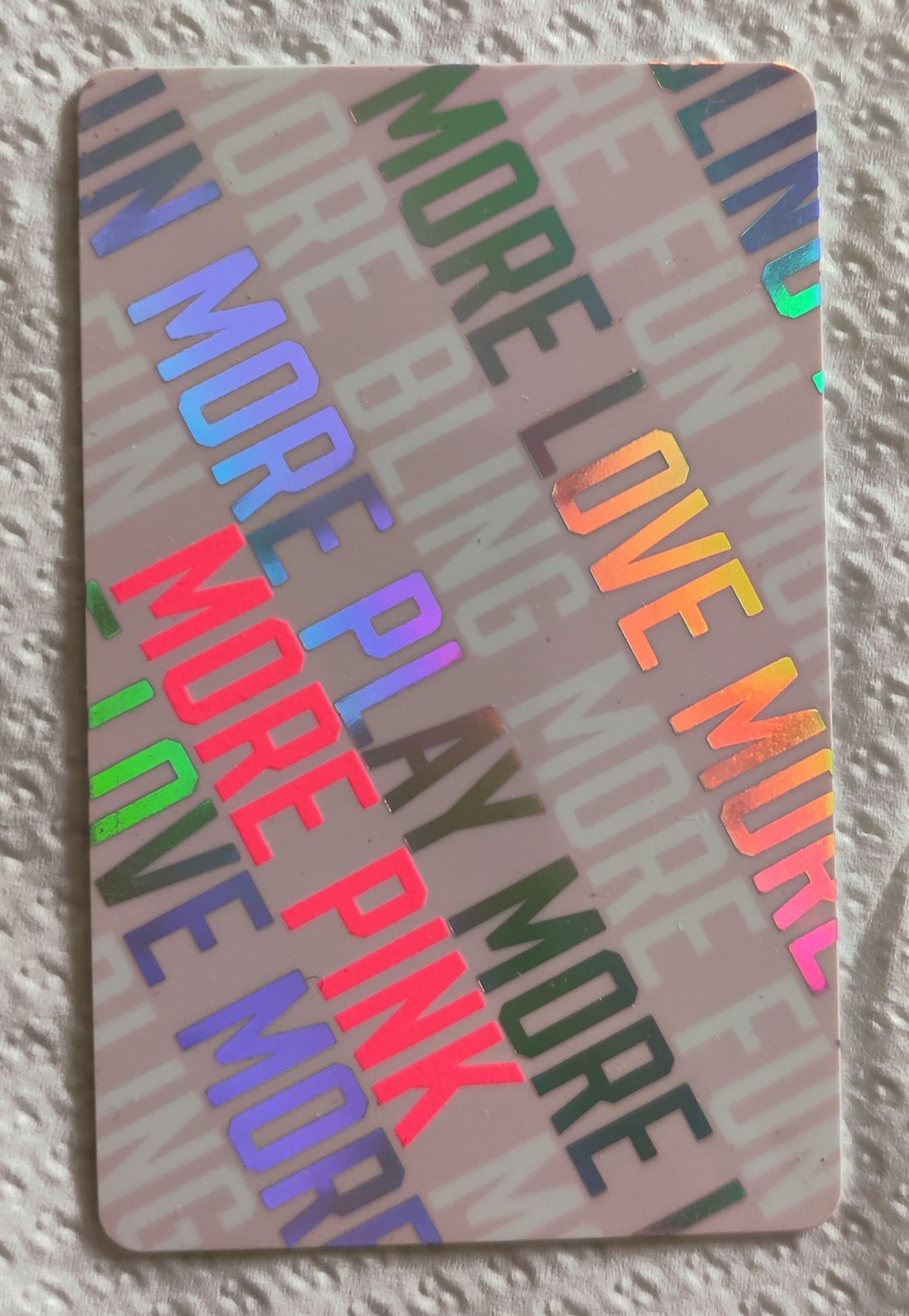 RARE VICTORIA SECRET PINK COLLECTIBLE CARD Victoria's Holographic LOVE PLAY MORE