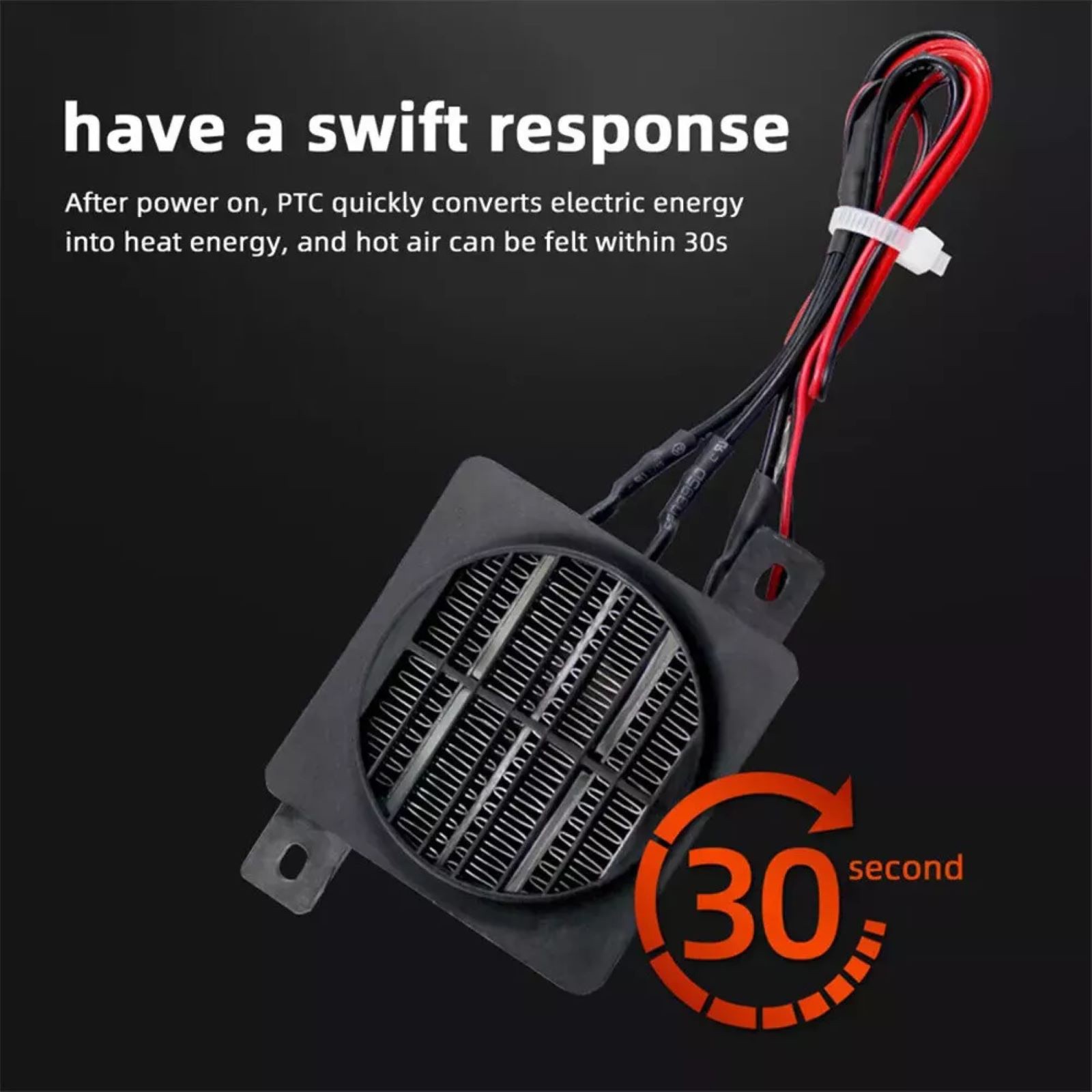 Wall-Mountable PTC Heater 12V 100W 30s Fast Heating High Temp Protection