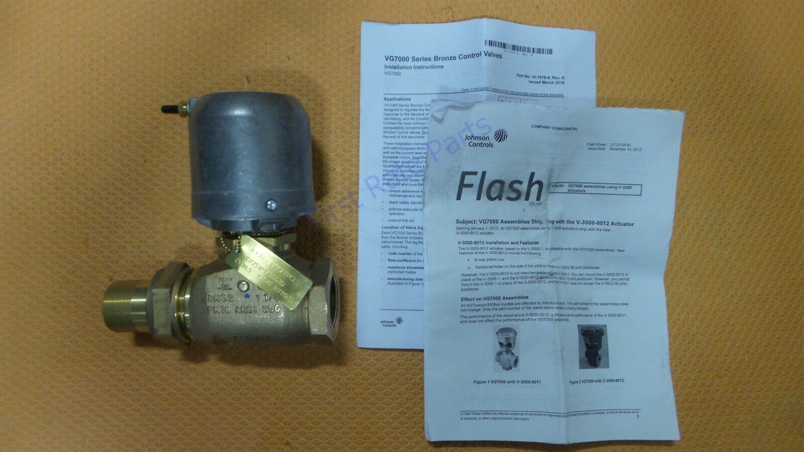 Johnson Controls VG7251PT+3003D Globe Valve Actuator VG7251PT3003D 1-1/4" Spring