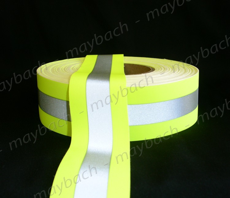 2" Reflective Tape Sew-On lime yellow green, fabric vest trim ribbon