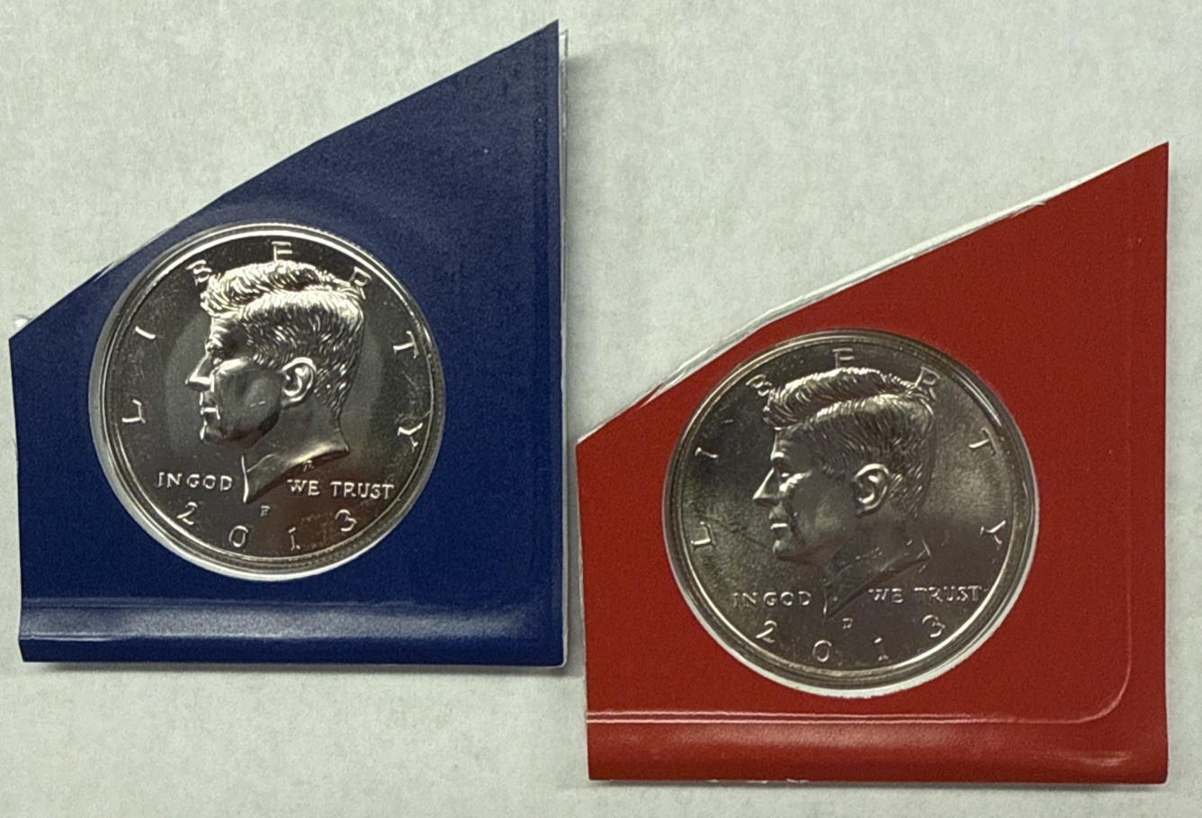 2013 P&D Kennedy Half Dollar Uncirculated From Mint Set In Mint Cello Plastic