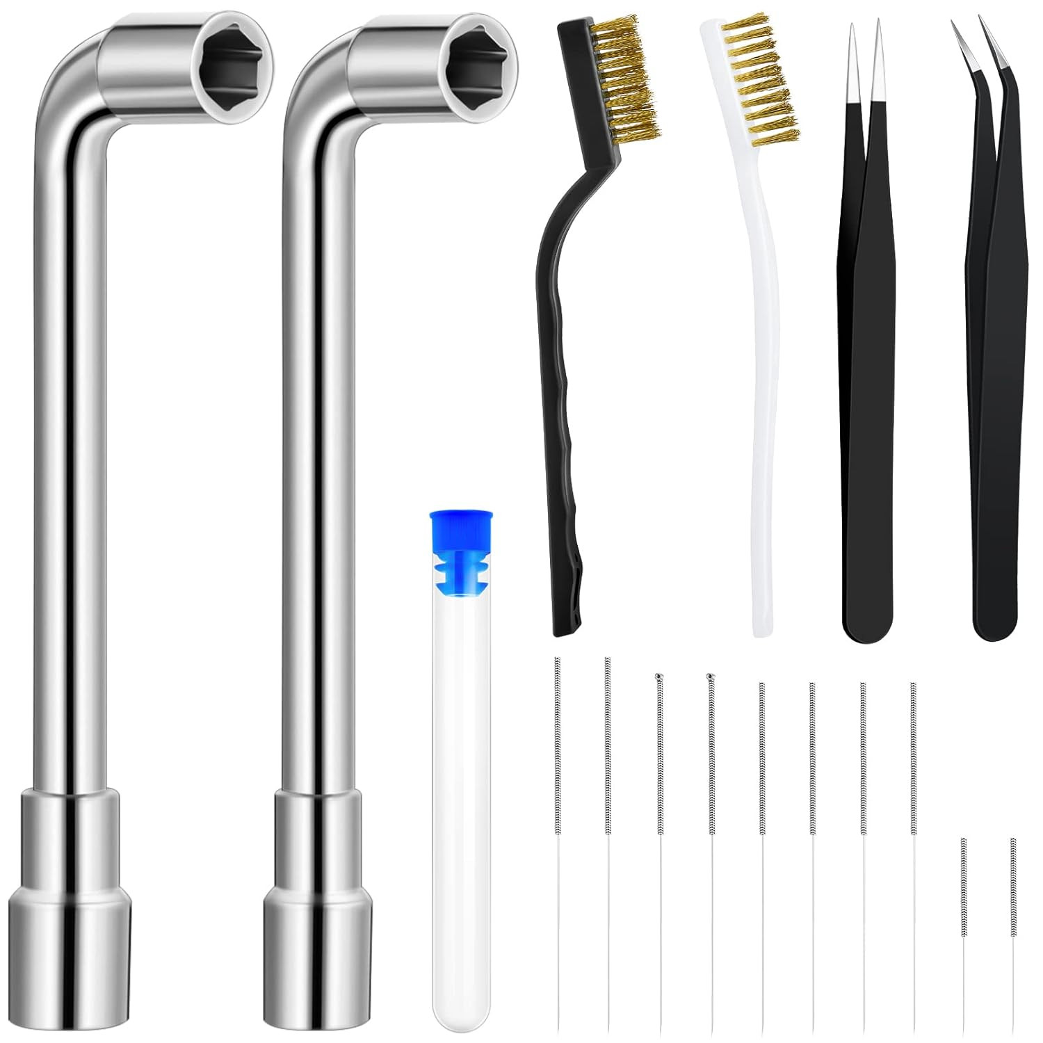 16 Pieces 3D Printer Nozzle Wrench Cleaning Kit,10 Nozzle Cleaning Pins with Sto
