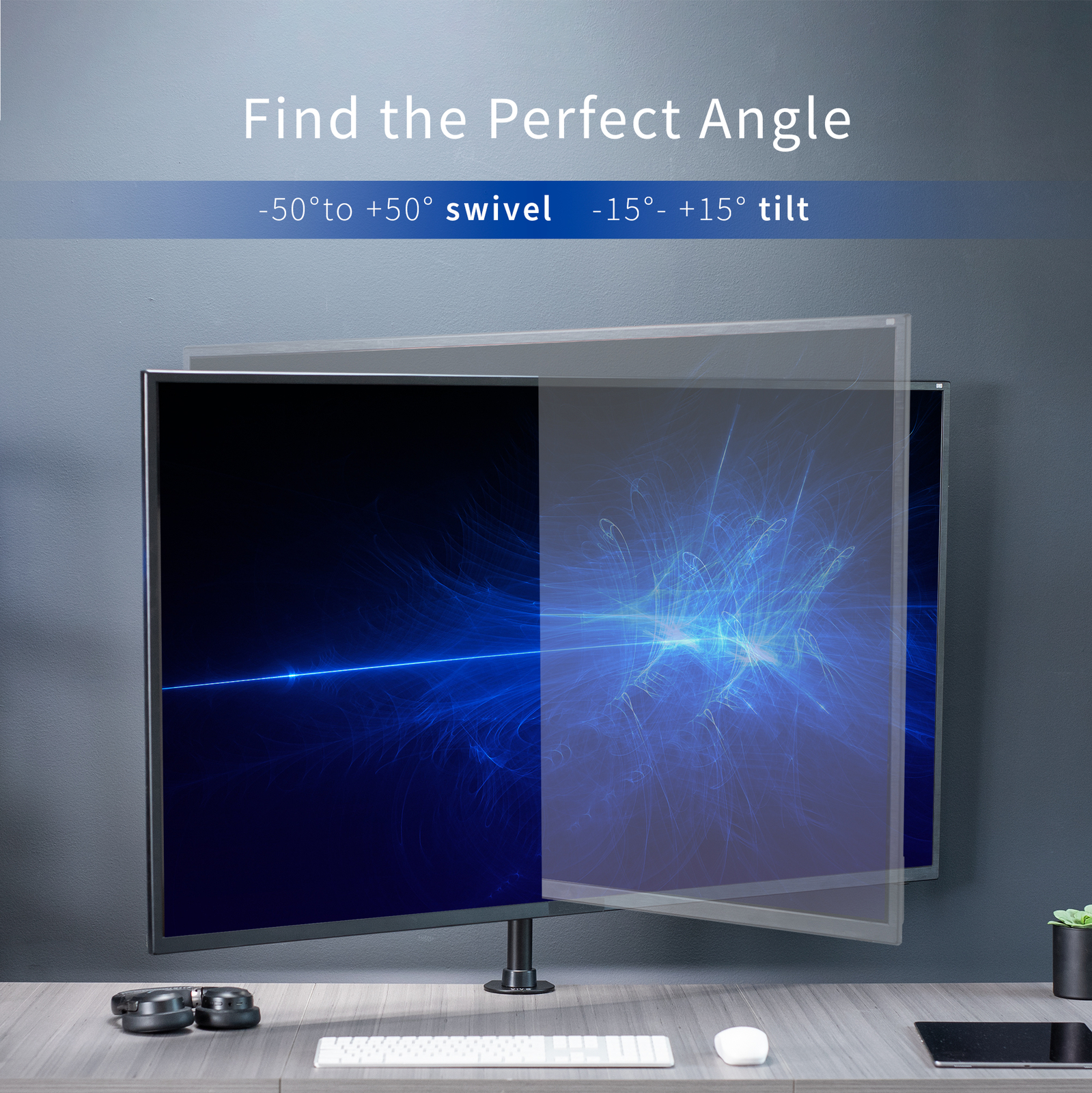 VIVO Ultra Wide Screen TV Desk Mount up to 55" Full Motion Television Stand