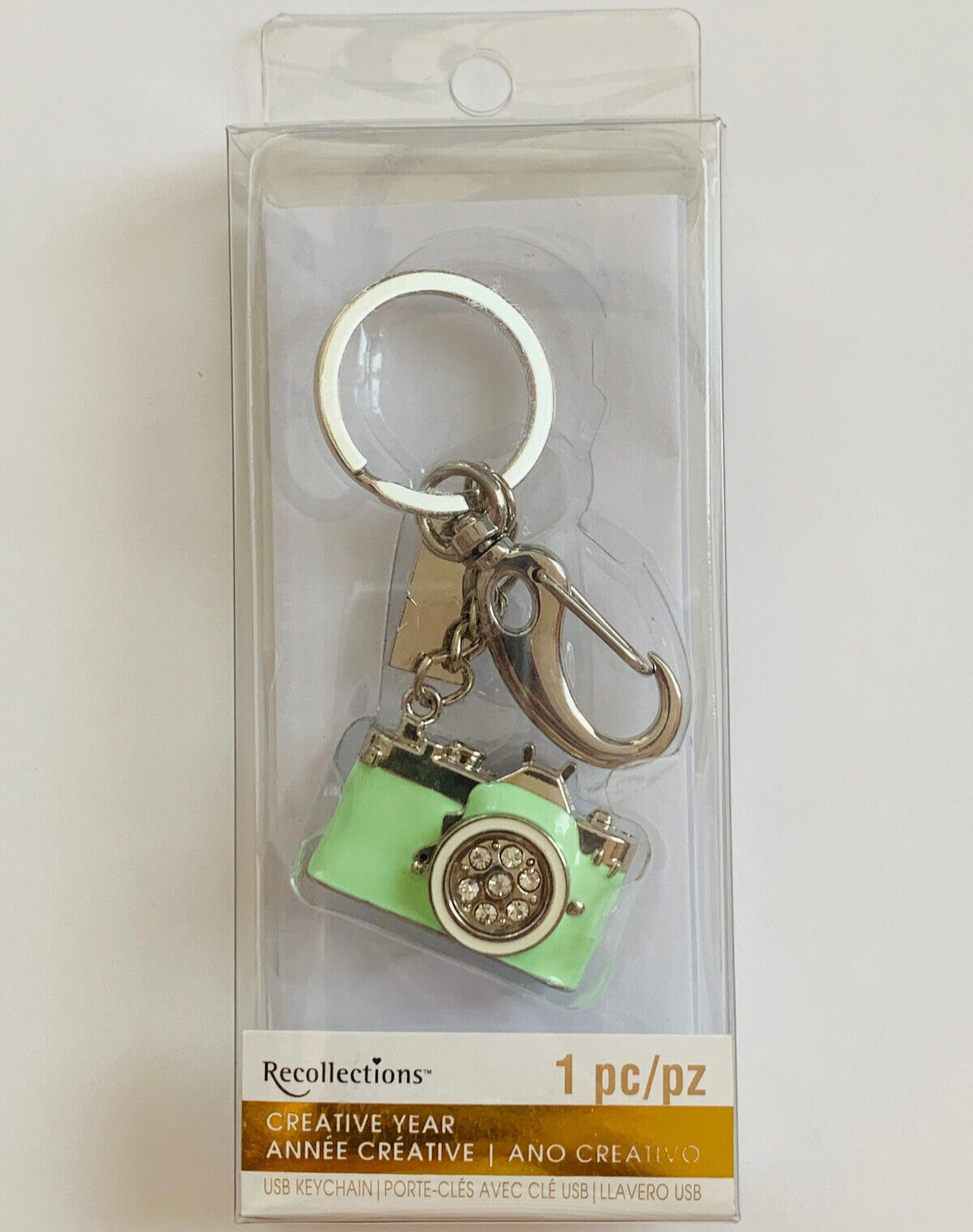 NEW MINIATURE NOVELTY VINTAGE STYLE CAMERA KEYCHAIN HIDDEN 1GB USB GREEN CHARM