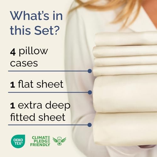 Extra Deep King Sheet Set - 6 Piece Breathable & Cooling Sheets