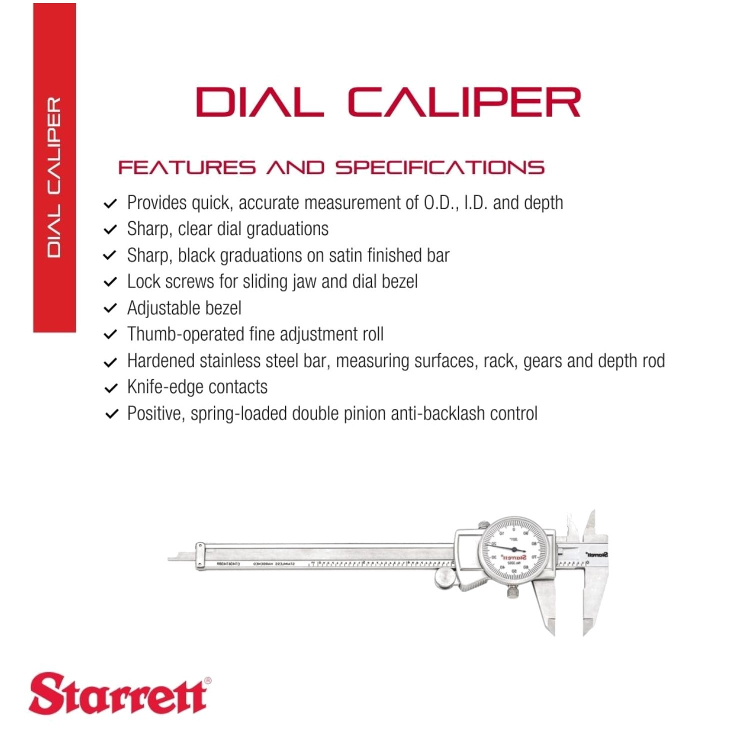 High-Quality Stainless Steel Caliper - 0.001" Graduation