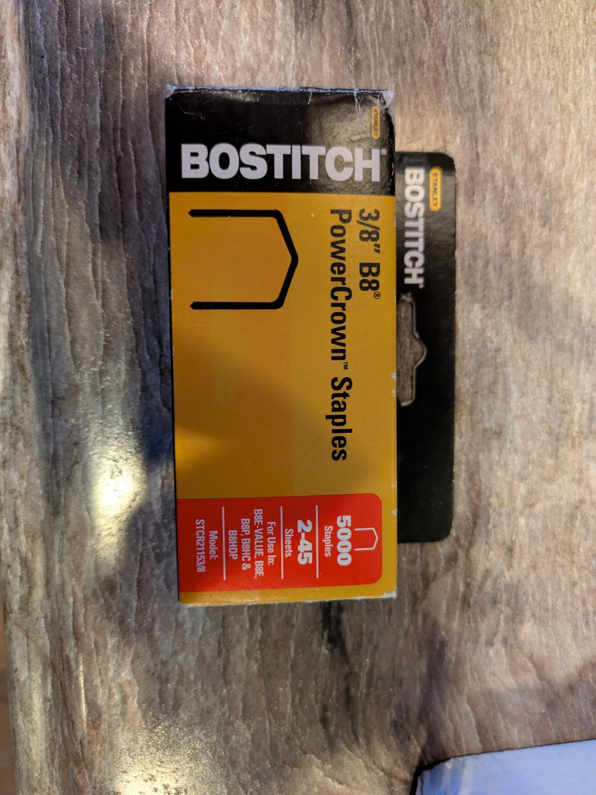 Bostitch STCR21153/8 B8 PowerCrown Staples 3/8" MPN STCR21153/8 5000 Count