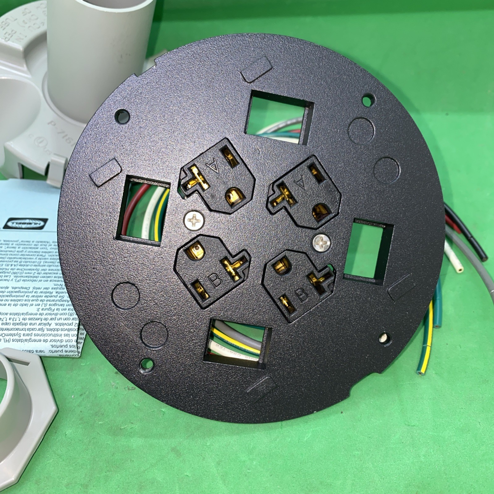 Hubbell Wiring Device-Kellems S1sp4x4 Floor Sub-Plate, Floor Box Type, 4 Gang,